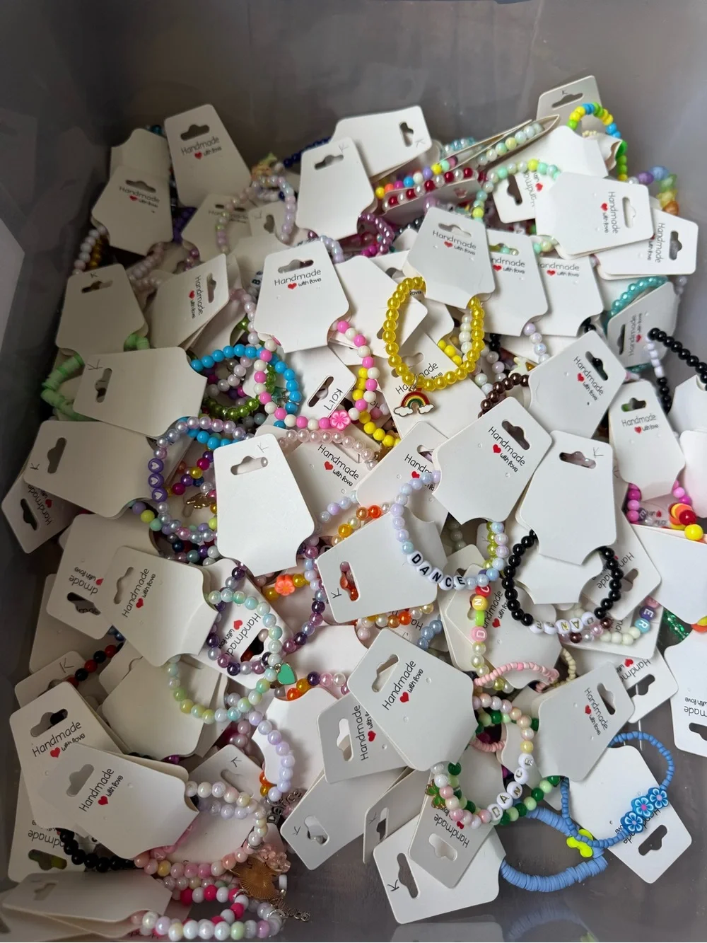 Mystery box of 100 Kids Beaded Bracelet - made by me